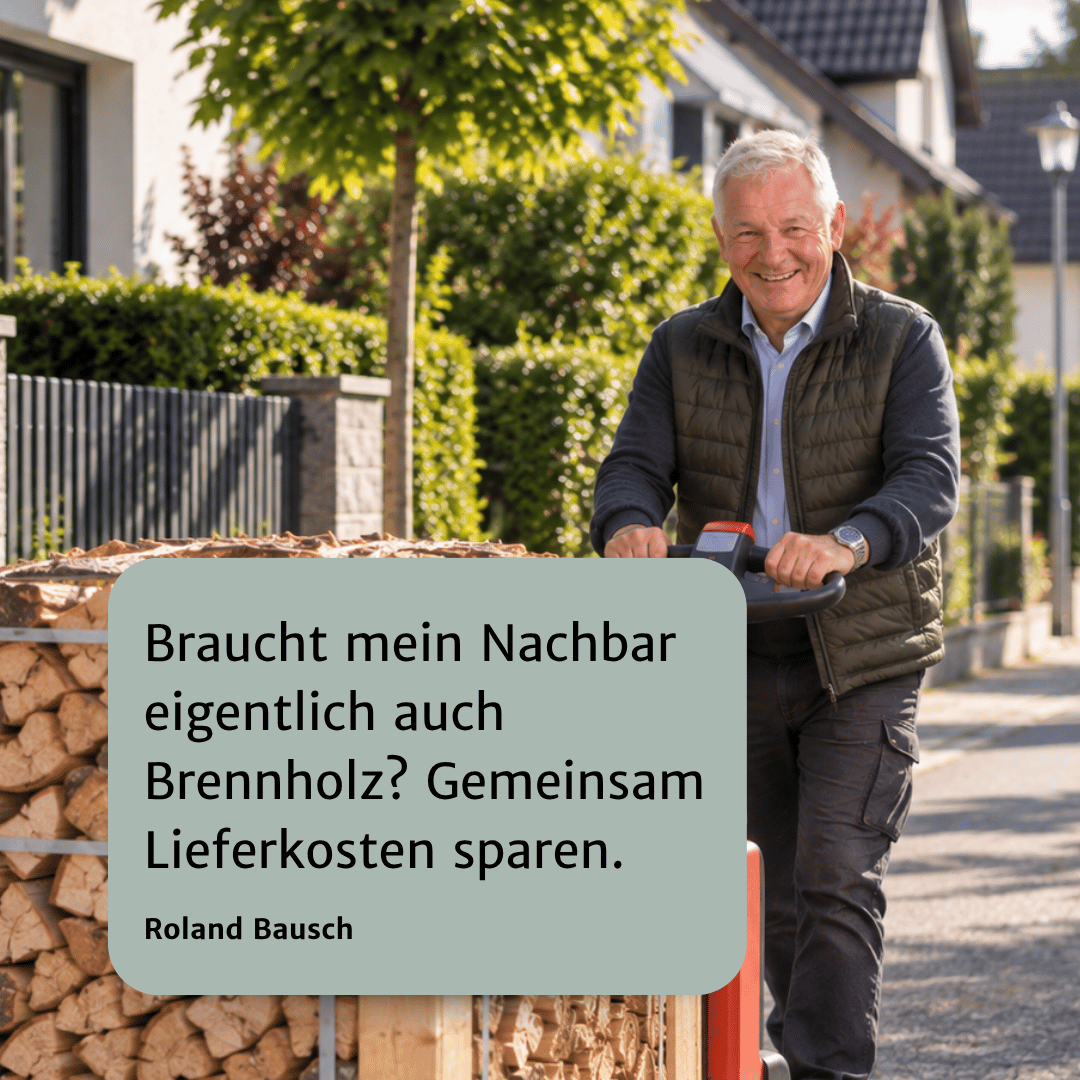 Brennholz in Tuttlingen: Gemeinsam wird die Lieferung günstiger 1 Lieferkosten sparen beim Brennholz - Wood Cargo